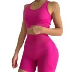 Quick-drying Sports Suit Women's Seamless Yoga Suit Yoga Clothes Shorts Two-piece Set - Image 5