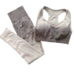 Gradient Color Workout Clothes Gather Seamless Yoga Clothes - Image 2