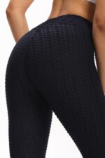 Women Cropped High Waisted Yoga Pants Bubble Hip Butt Lifting Leggings - Image 4