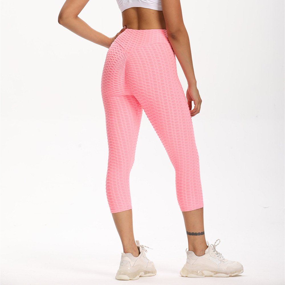1618471128416.jpg Women Cropped High Waisted Yoga Pants Bubble Hip Butt Lifting Leggings - Image 1