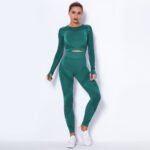 Seamless Knitted Absorbent Yoga Long-Sleeved Suit Yoga Wearsuit - Image 9