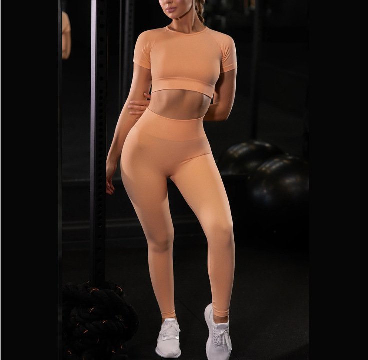 189057807402.jpg Solid color yoga seamless set - Image 1