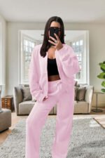 Bomber New Style Oversized Fleece Zipper And Wide Leg Tracksuit - Image 5