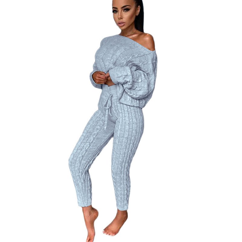 1ccbee94-2b35-4549-8249-bf952109ca57.jpg Autumn Winter Women Knitted Tracksuit Two Piece Set Women - Image 2