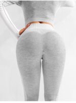 Gym High Waist Leggings Women Knitted Workout Running Yoga Pants - Image 2