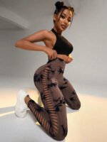 5 Pack Women's Tie-Dye Cutout Yoga Pants High-Waisted Leggings Women's Tie-Dye Leggings,, Leggings Women High Waisted Seamless Workout Leggings Gym Booty Tights Tummy Control Yoga Pants - Image 8