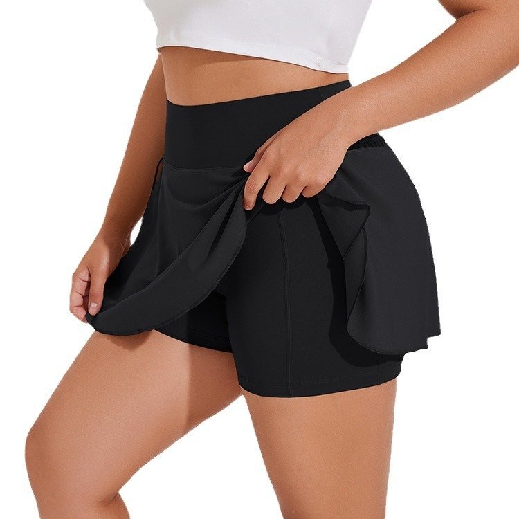 2c278dbb-8da2-42f2-9396-6e7737892b97.jpg Plus Size High Waist Running Sports Short Skirt Women's Fitness Pants Yoga Skirt - Image 5