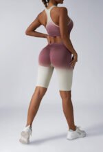 Workout Sets For Women 2 Piece Seamless  Crop Tank High Waist Shorts Yoga Outfits,Workout Outfits For Women 2 Piece Seamless Sport Bra High Waist Yoga Leggings Sets - Image 9