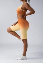 Workout Sets For Women 2 Piece Seamless  Crop Tank High Waist Shorts Yoga Outfits,Workout Outfits For Women 2 Piece Seamless Sport Bra High Waist Yoga Leggings Sets - Image 6