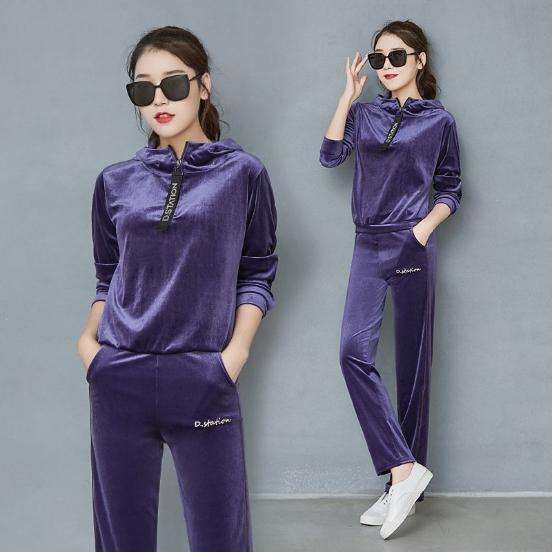 3d02d2d0-f303-454d-b03d-e76c48d2a1a0.jpg Wide Leg Trousers For Women In A Velvet Tracksuit - Image 2