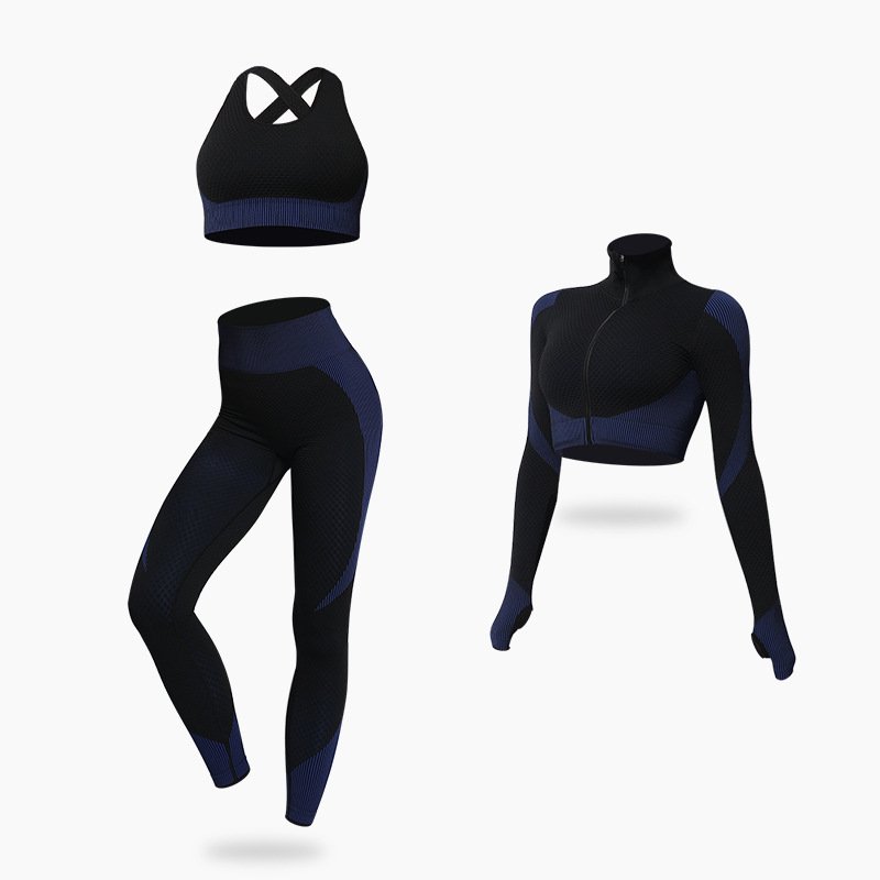 6c3eb019-b7ce-4f49-ae8e-a3b2248f86bb.jpg Seamless Quick-drying Yoga Suit Outerwear Three-piece Set - Image 5