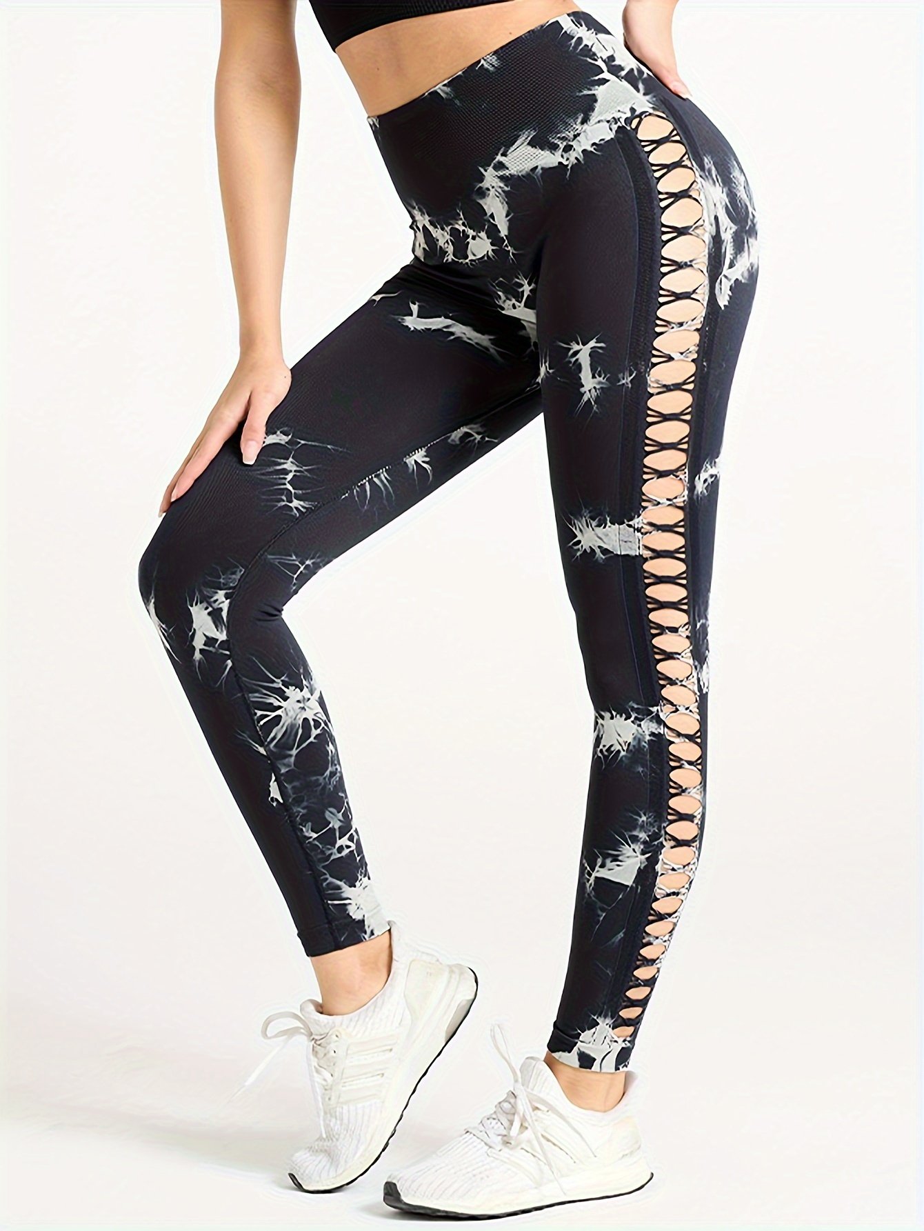 6e61460a-b86b-4db0-8500-01584e7e5a61.jpg 5 Pack Women's Tie-Dye Cutout Yoga Pants High-Waisted Leggings Women's Tie-Dye Leggings,, Leggings Women High Waisted Seamless Workout Leggings Gym Booty Tights Tummy Control Yoga Pants - Image 7