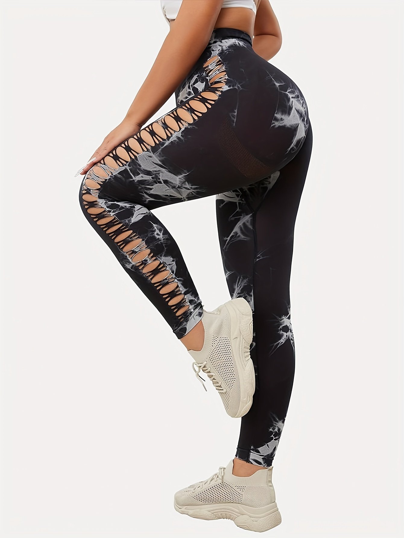 778ffc2a-28b3-4853-938f-7bf97bbb8989.jpg 5 Pack Women's Tie-Dye Cutout Yoga Pants High-Waisted Leggings Women's Tie-Dye Leggings,, Leggings Women High Waisted Seamless Workout Leggings Gym Booty Tights Tummy Control Yoga Pants - Image 5