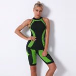 Seamless Knit Striped Sports Yoga Wear Two-Piece Set - Image 4