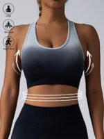 High Impact Sports Bras For Women,Racerback Running Bra Workout Crop Tank Tops Longline Sports Bra Push Up - Image 3