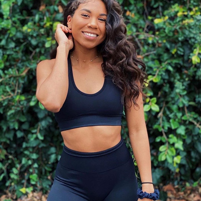 975c9526-4e2e-446a-98c8-0b234f0ecc45.jpg Yoga Suit Running Sports Workout Beauty Back Bra Tight Butt-lift Underwear Two-piece Set - Image 1