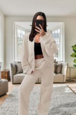 Bomber New Style Oversized Fleece Zipper And Wide Leg Tracksuit - Image 4