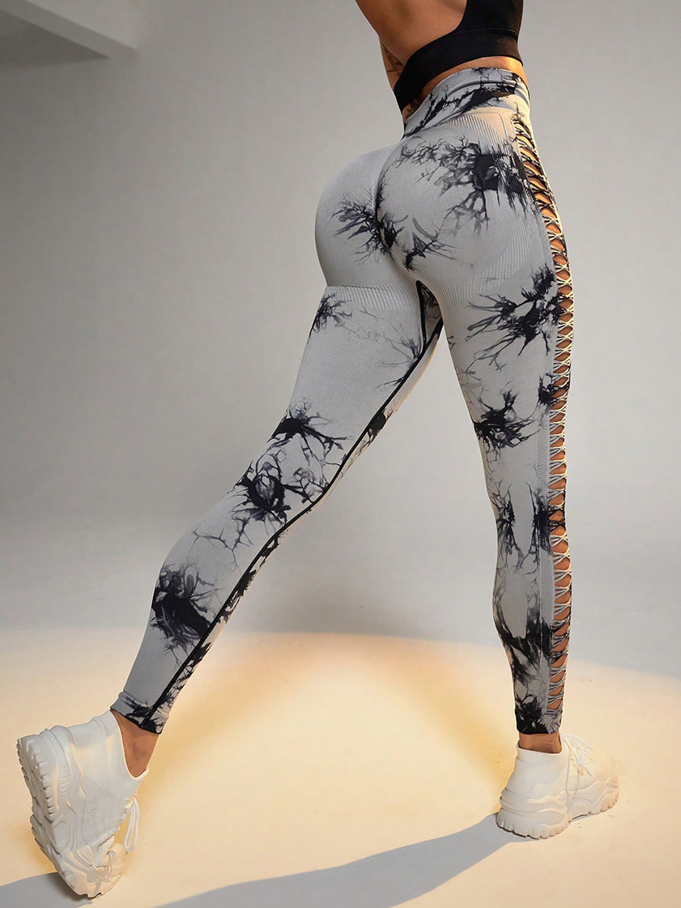 bfa8ec52-9998-4e7d-964c-e92e95b39d76.jpg 3 Pack Women's Tie-Dye Cutout Yoga Pants High-Waisted Leggings Women's Tie-Dye Leggings,, Leggings Women High Waisted Seamless Workout Leggings Gym Booty Tights Tummy Control Yoga Pants - Image 10