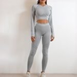Seamless Sports Set For Women Workout Outfit Booty Yoga Pant - Image 2