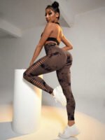 3 Pack Women's Tie-Dye Cutout Yoga Pants High-Waisted Leggings Women's Tie-Dye Leggings,, Leggings Women High Waisted Seamless Workout Leggings Gym Booty Tights Tummy Control Yoga Pants - Image 8