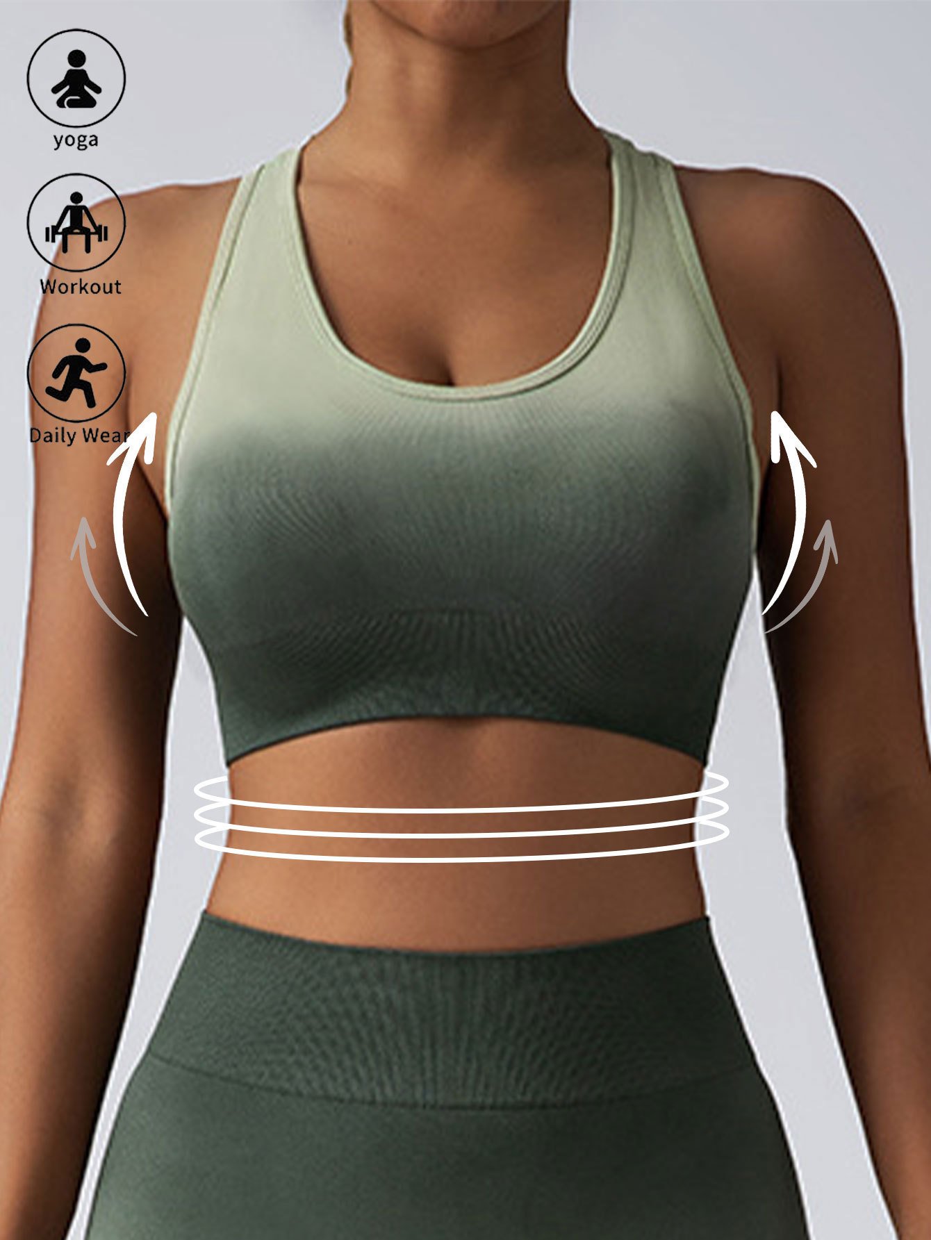 d53c0e02-1aa5-4b2d-bafe-670e2a5ebb17.jpg High Impact Sports Bras For Women,Racerback Running Bra Workout Crop Tank Tops Longline Sports Bra Push Up - Image 1