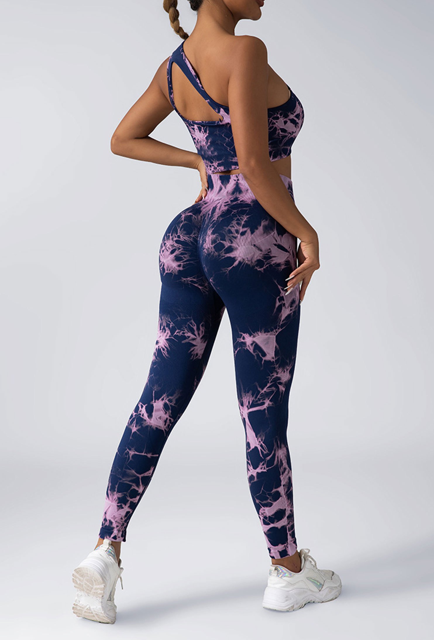 e95b35d2-06a1-4b17-821c-a2c3e7f91034.jpg Women Scrunch Workout Leggings Butt Lifting High Waisted Yoga Pants - Tie Dye Seamless Booty Gym Tights - Image 8