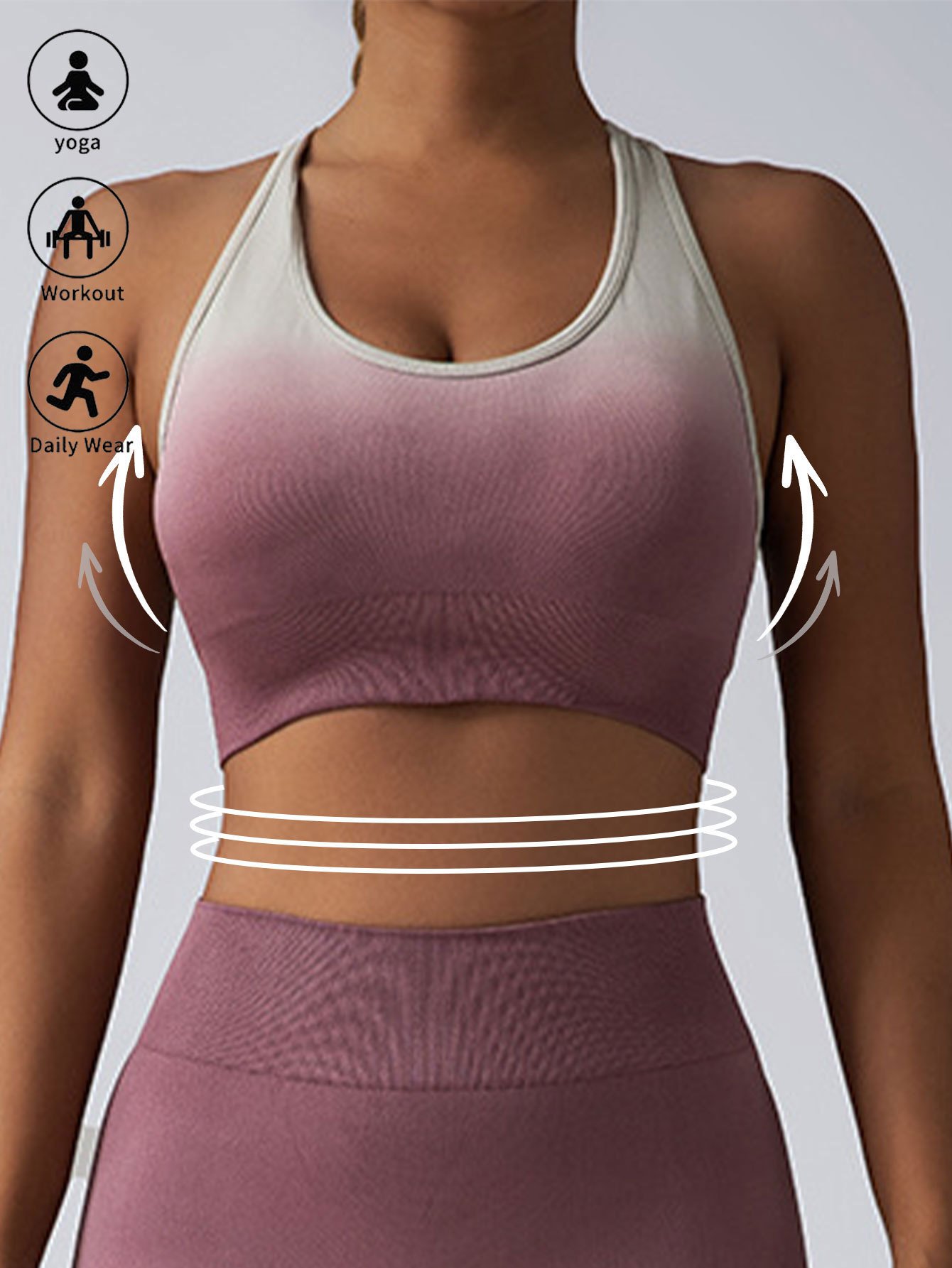 e98c059c-c690-44fb-82b0-812c312efbce.jpg High Impact Sports Bras For Women,Racerback Running Bra Workout Crop Tank Tops Longline Sports Bra Push Up - Image 4