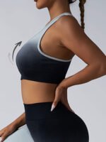 High Impact Sports Bras For Women,Racerback Running Bra Workout Crop Tank Tops Longline Sports Bra Push Up - Image 9