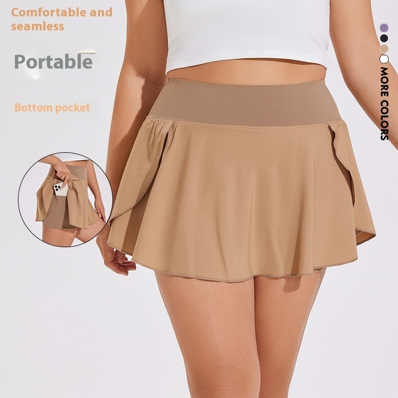 facccc64-de2a-4755-934d-fc62fa446d15_trans.jpeg Plus Size High Waist Running Sports Short Skirt Women's Fitness Pants Yoga Skirt - Image 1